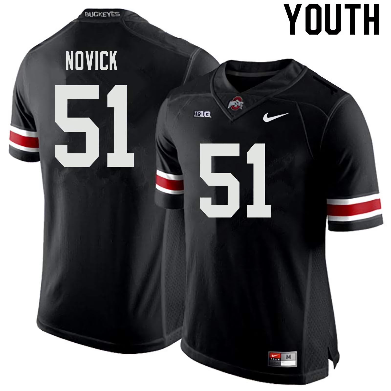 Brett Novick Ohio State Buckeyes Youth NCAA #51 Nike Black College Stitched Football Jersey KHR4056RI